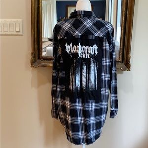 Blackcraft Cult Long Plaid Flannel Shirt XL